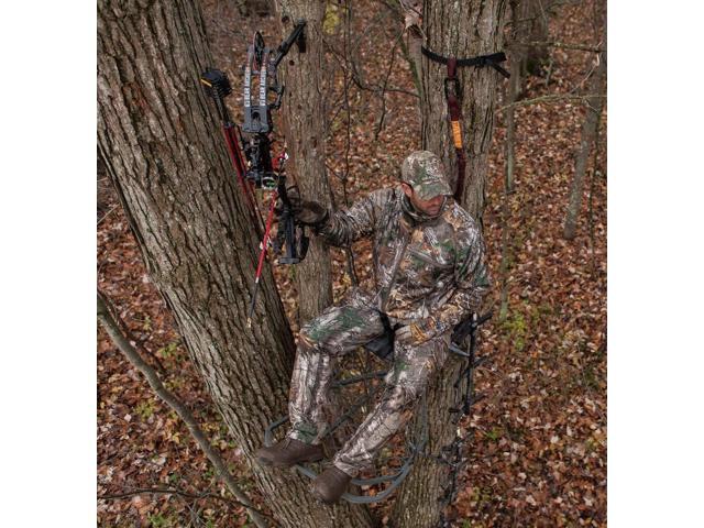 Hawk Helium Kickback LVL Steel Hang-On Tree Stand w/ Leg Extension Footrest