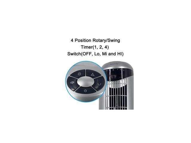 Optimus F-7414 35 Inch 3 Speed Pedestal Tower Fan with Remote Control and LED