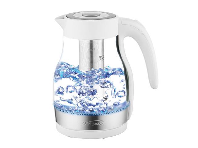 Photos - Glass Brentwood KT-1962W 1.7L Cordless Electric  Tea Kettle Pot with Tea In