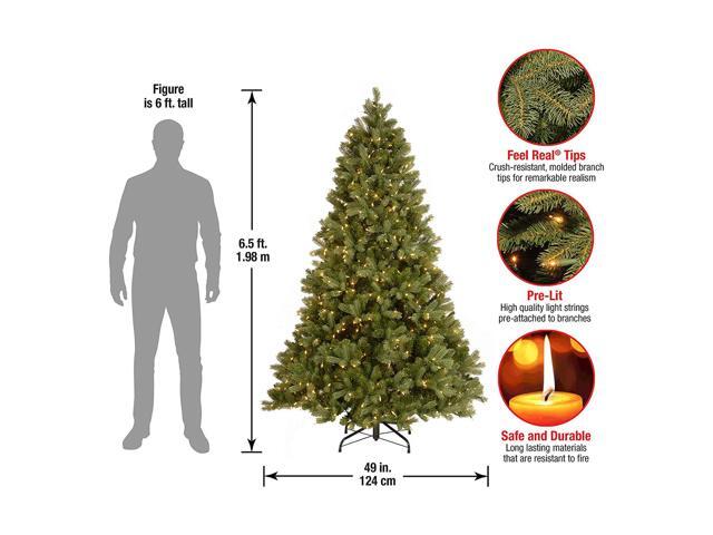 National Tree Company PEDD131265 6.5 ft. Pre-Lit Downswept Douglas Fir Tree - 49' x 49' x 78' Green Tree, Green Tree Stand