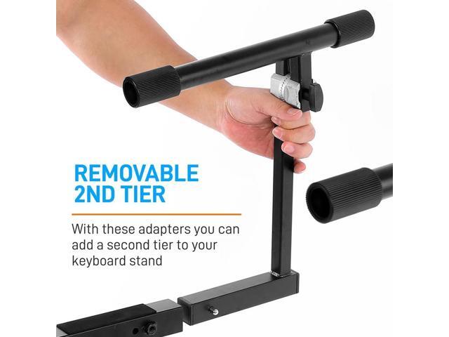 Pyle PKST2TZ 2 Tier Adjustable Heavy Duty Metal Keyboard Music Stand, Black