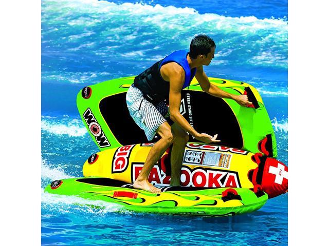 WOW Watersports 13-1010 Big Bazooka Steerable 1 to 4 Person Towable Tube, Green