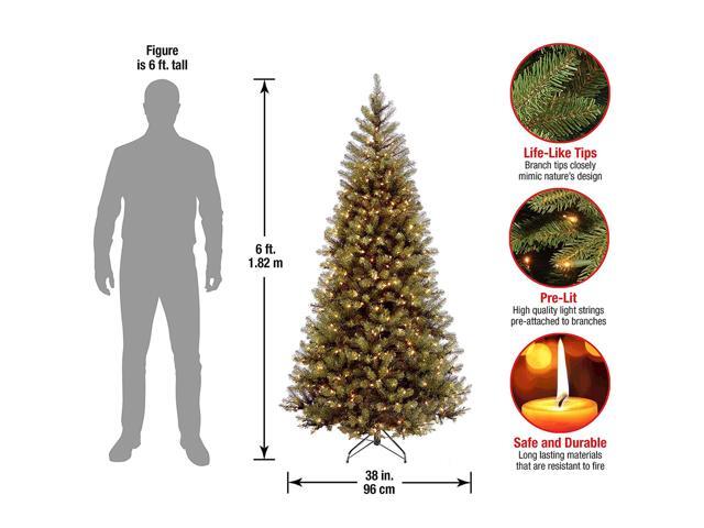 National Tree Company AP730060 6 ft. Pre-Lit Aspen Spruce Slim Tree - 38' x 38' x 72' - Green Tree, Green Tree Stand