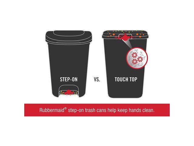 Rubbermaid 2112520 Elite Step-On Trash Can -12 gallon - Metal, Charcoal Stainless Steel/Black