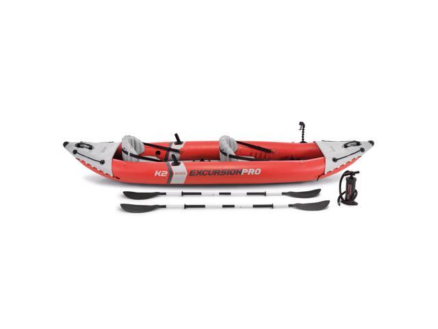 Intex Excursion Pro Inflatable 2 Person Vinyl Kayak with 2 Oars and Pump, Red