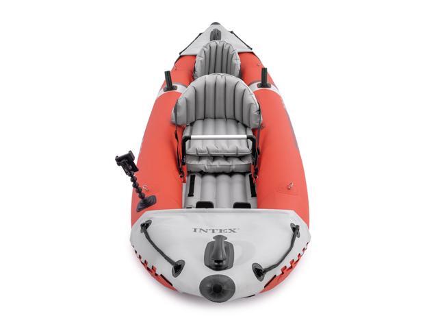 Intex Excursion Pro Inflatable 2 Person Vinyl Kayak with 2 Oars and Pump, Red