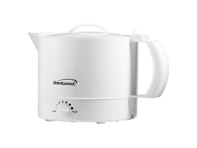 Brentwood KT-32W 1000W Electric BPA Free Plastic 32 Ounce Kettle Tea Pot, White photo