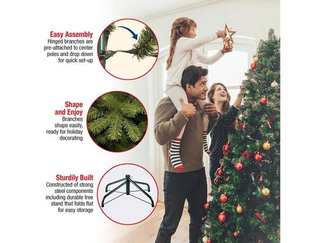 National Tree Company 7.5 Foot Pre-Lit Dunhill Fir Tree - 9' x 59' x 90' - Green Tree, Green Tree Stand