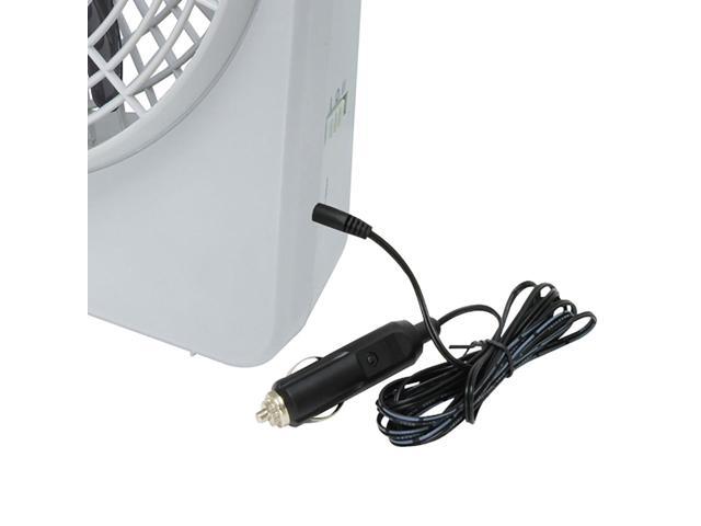 RoadPro Dual Power 12 Volt Plug In Car and RV 10 Inch 2 Speed Portable Fan, Gray