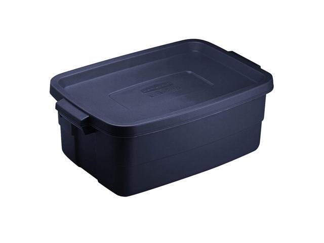 Rubbermaid RMRT030003 Roughneck Storage Box, 10 5/8w x 15.687d x 7h, Dark Indigo Metallic