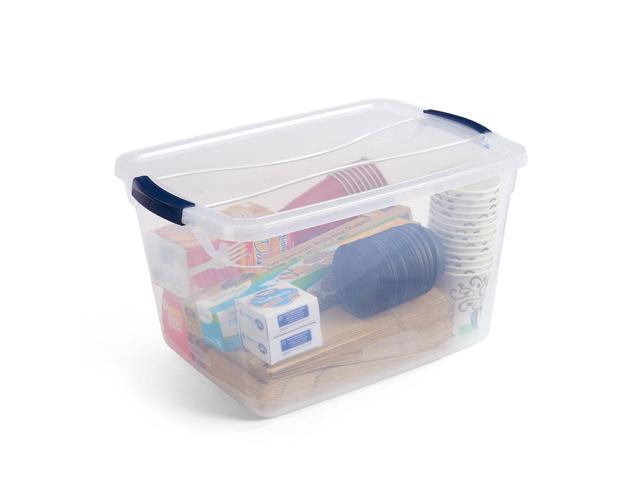Rubbermaid Cleverstore 30 Quart Plastic Storage Tote Container with Lid (6 Pack)
