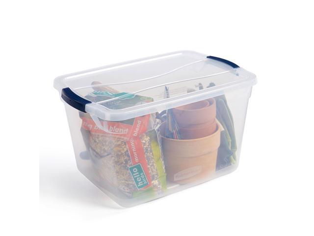 Rubbermaid Cleverstore 30 Quart Plastic Storage Tote Container with Lid (6 Pack)