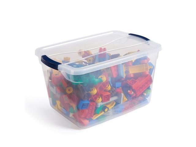 Rubbermaid Cleverstore 30 Quart Plastic Storage Tote Container with Lid (6 Pack)