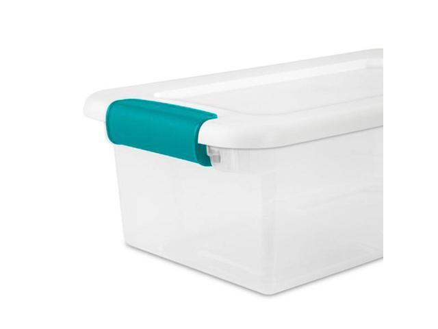 Sterilite 6-Quart Clear Stackable Latching Storage Box Container, 24 Pack 1492