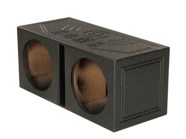 QPower QBOMB12V Dual 12' Vented Ported Subwoofer Sub Box with Bedliner Spray