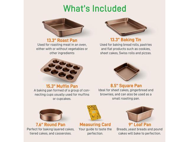 NutriChef Nonstick Cooking Kitchen Cookware Pots and Pans, 20 Piece Set, Bronze