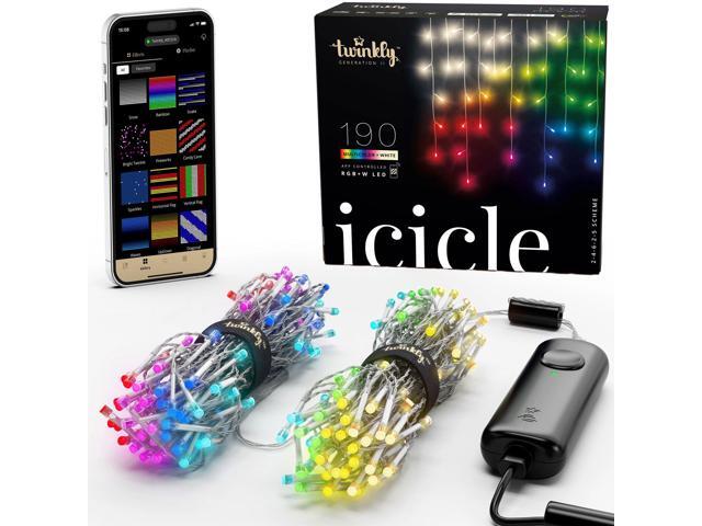 Twinkly Icicle App-Controlled Smart LED Christmas Lights 190 Multicolor + White