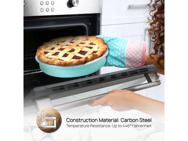 NutriChef 6 Piece Non Stick Kitchen Oven Stackable Ceramic Baking Pan Set, Green