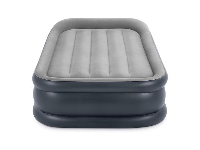 Intex Dura Beam Deluxe Pillow Raised Airbed Mattress with Built In Pump, Twin