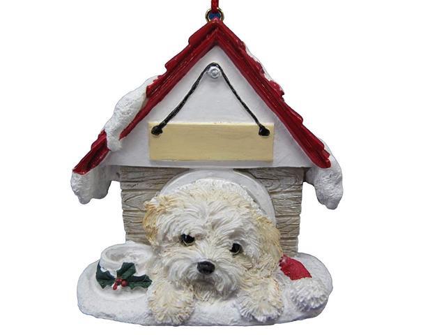 Shihpoo Doghouse Ornament Hand Painted by E & S Pets
