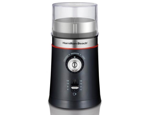 Hamilton Beach 80393 Black Custom Grind Coffee Grinder, Removable Stainless Steel Chamber