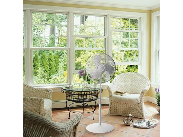 Lasko 16' 3-Speed Oscillating Pedestal Fan, S16201, White