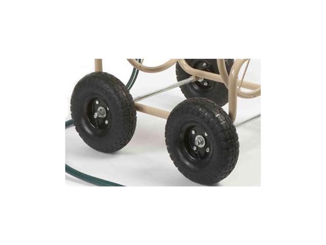 Liberty Garden 870 Four Wheel Industrial Hose Cart - 4 Casters - 8' Caster Size - Steel Frame - Tan