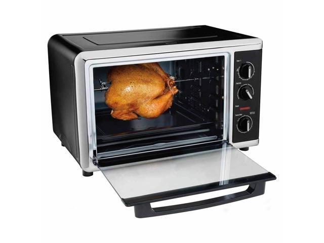 Hamilton Beach - Countertop Oven with Convection and Rotisserie - Black/Brushed Stainless Steel - image 2