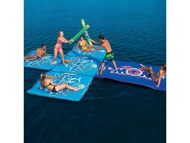 WOW Sports Floating Rectangular 6 x 6 Foot Water Walkway with Connecting System