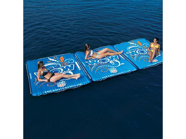 WOW Sports Floating Rectangular 6 x 6 Foot Water Walkway with Connecting System