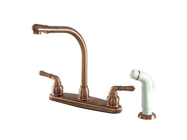 Kingston Brass KB75 Magellan Centerset Kitchen Faucet with Metal Lever Handles a, Antique Copper