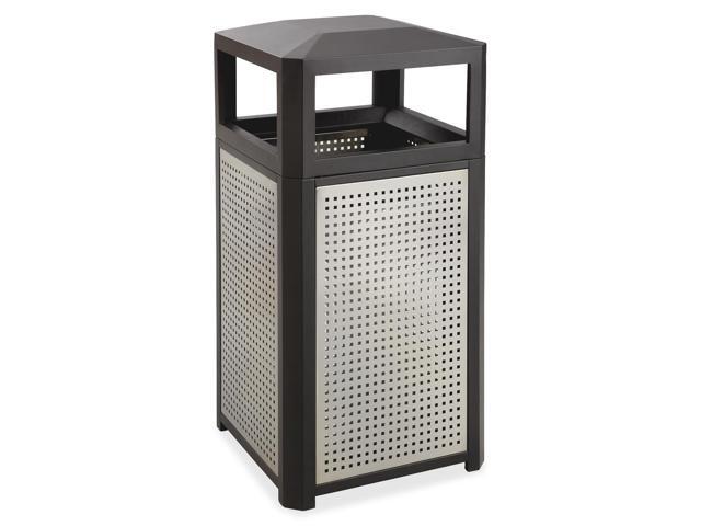 Evos Series Steel Waste Container, 38gal, Black
