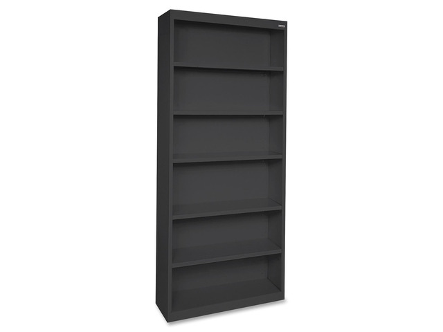 Lorell Steel Bookcase 6-Shelf 34-1/2'x12-5/8'x82' Black 41294