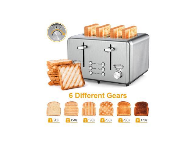 Photos - Toaster Mega Casa 1500W 4 Stainless Steel Slice , 6 Bread Shade Settings KS