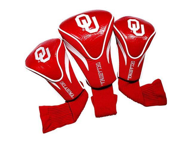 Team Golf 24494 Oklahoma Sooners 3 Pack Contour Fit Headcover