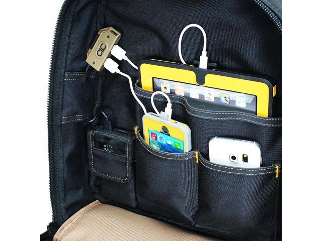 Clc Custom Leathercraft Ecp135 E-Charge Usb Charging Tool Backpack, 23-Pocket