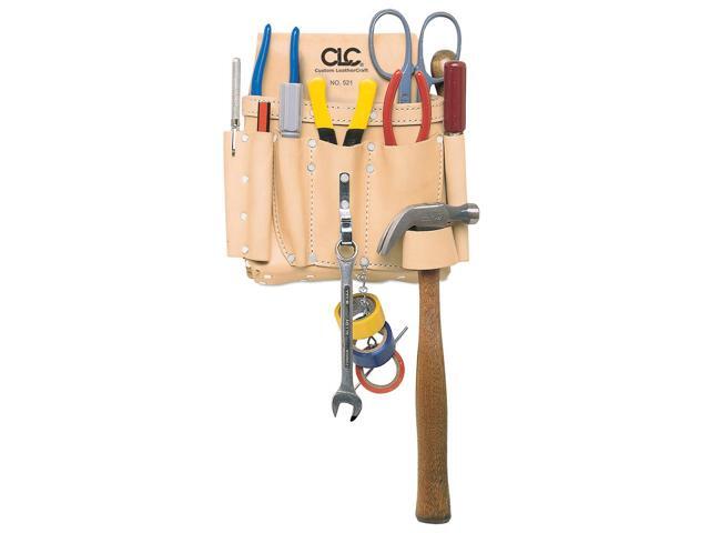 CLC WORK GEAR 521 Tool Pouch, Tool Pouch, Tan, Leather, 8 Pockets