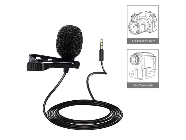 Saramonic SR-XMS2 Broadcast-Quality X/Y Stereo Lavalier Omnidirectional Microphone with 3.5mm TRS Connector for DSLR Cameras, Camcorders, Recorders...