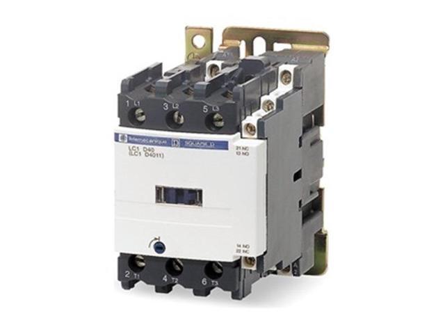 SCHNEIDER ELECTRIC LC1D40AB7 IEC Magnetic Contactor, 1NC/1NO, 24V AC, 3 P,