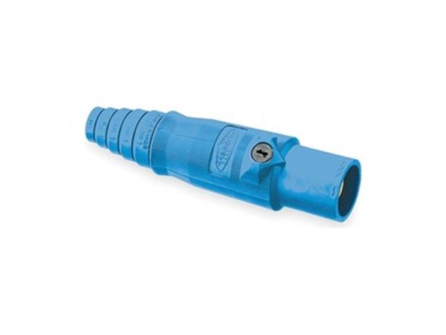 HUBBELL WIRING DEVICE-KELLEMS HBL400MBL Connector,Double Set Screw,Blu,Male