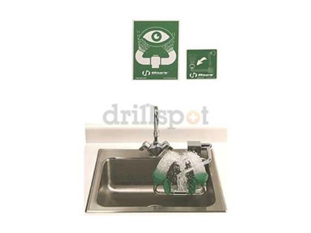 HAWS 7611 Plumbed Eyewash, Counter Mount, Plumbed, 6 in H., 11 1/2 in W