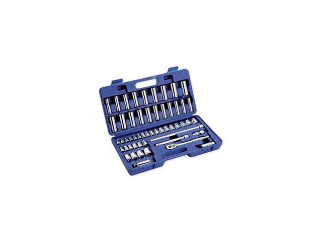 WESTWARD 6XZ83 3/8' Drive Socket Wrench Set SAE, Metric 53 Pieces 5/16 in to