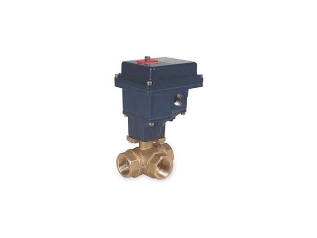 DYNAQUIP CONTROLS EYHG5AUE25H 1' FNPT Brass Electronic Ball Valve 3-Way