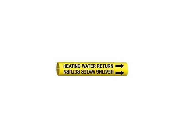 BRADY 4072-D Pipe Marker,Heating Water Return,4to6 In
