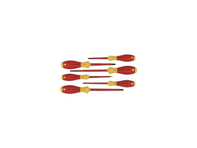 WIHA 35891 Insulated Screwdriver Set, Slotted/Phillips, Square, 6 pcs