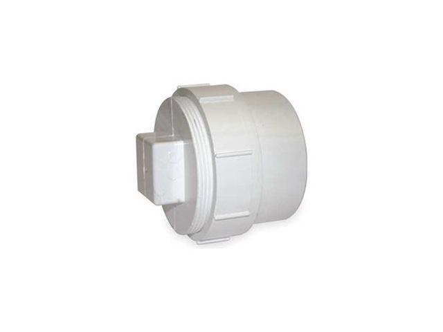 ZORO SELECT 1WKR8 3' FNPT x Spigot PVC DWV Cleanout Adapter with Plug