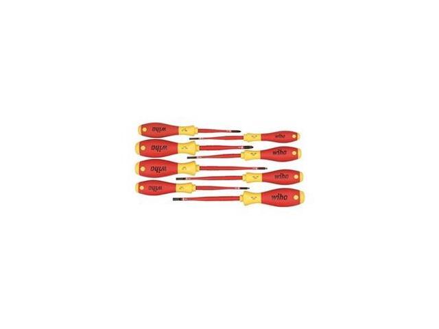 WIHA 32197 Insulated Screwdriver Set, Slotted/Phillips, Square, 8 pcs