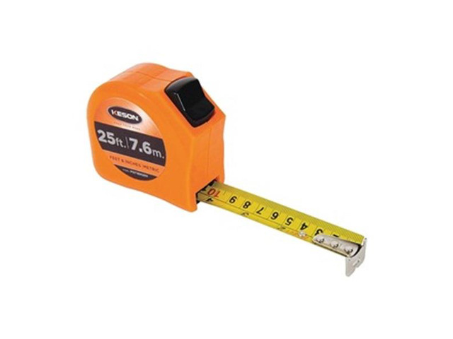 KESON PGT18M25V 25 ft/7.5m Tape Measure, 1 in Blade