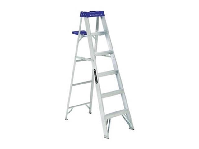 Louisville AS2106 6 ft. Type I Duty Rating 250 lbs. Load Capacity Aluminum Step Ladder with Molded Pail Shelf