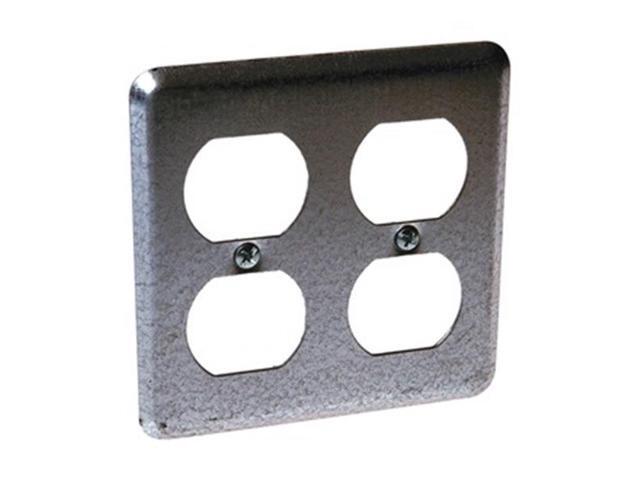 Box Cover, 4 In, 2 Duplex Receptacles